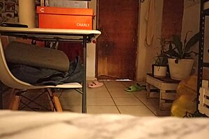 My pregnant chubby mexican girlfriend sends a video on whatsapp while putting on her thong