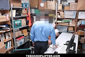 Tiny Brunette Teen Shoplifter Carolina Sweets Caught With Big Cock