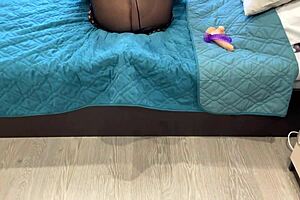 hey, watch this sexy milf in pantyhose slide sex toys into her tight wet pussy?