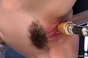 small tits babe teasing with machine fucking solo