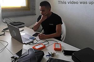 students fuck security man with hard anal and cumshot