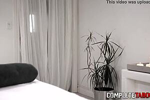 Milf watches taboo fuck between teen 18+ with big cock and cum in mouth