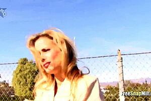 Blonde MILF Stops To Help In Car Reality Scene