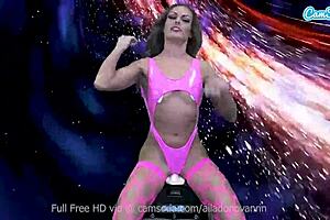 she CUMS in space using sybian machine on webcam