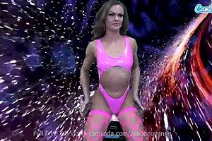 she CUMS in space using sybian machine on webcam