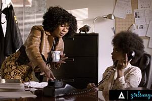 Girlsway - Detective Misty Stone Gets Intense with Colleague on Desk