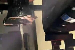 the solo guy stretches his rubber asshole with a cyclops dildo