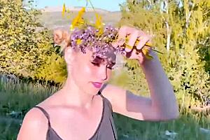 Blonde village girl gives blowjob and rides in attic