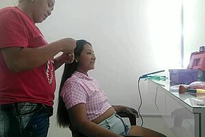 Just tricked my husband's stylist into some wild anal action.