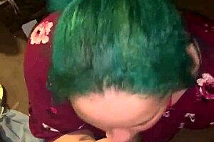 slut devours a massive cock with deepthroat skills for a messy facial.