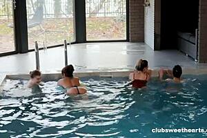 lesbian girls bent over in doggystyle at spa