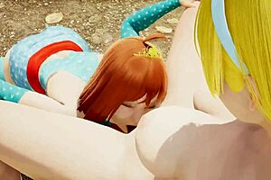 Bloom and Stella moaning as they lick wet blonde pussies to squirting orgasms!