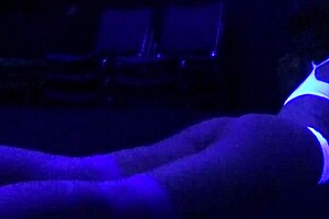 Scarlett Johnson Engages In Intense Blacklight Sex Fetish Scene Left 3