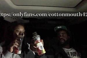 late night by the water, she sucks my black cock deep