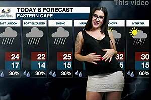 Weather Girl Loses Mind Over Wet Pussy Solo Play
