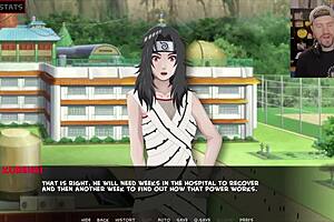 sarada from naruto on the floor getting a creampie