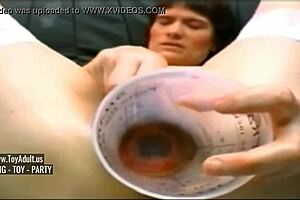 Extreme insertions stretch huge pussy with toys and cum