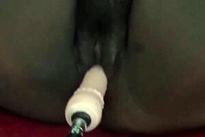 Ebony Wife Cheats with Black Machine in Intense Session. She Gets Dominated by the Device.