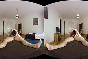 brunette casually gives blowjob to voyeur in reality setting