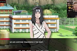 sarada from naruto on the floor getting a creampie