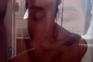 Watching Her Clean In Shorts Without Panties!