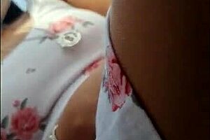 upskirt view of a sexy colombian babe's pussy under her miniskirt on the bus