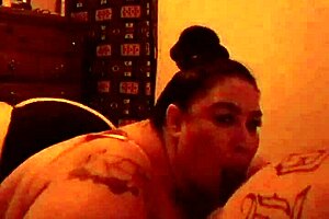 Big ass bbw carlee gives sloppy blowjob on fat tits