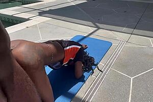 ebony thot bent over for webcam couple fucking 😈