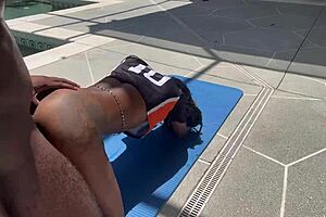 ebony thot bent over for webcam couple fucking 😈