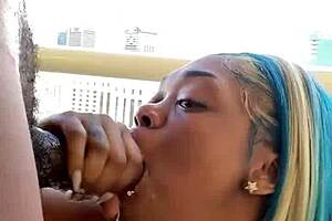 Slutty ebony takes sloppy pov facial in public outdoor setting