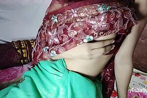 i see this hairy indian bhabhi getting fucked bent over in doggystyle with handjob and deepthroat on her first night