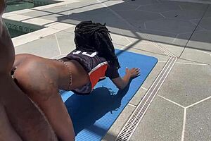 ebony thot bent over for webcam couple fucking 😈