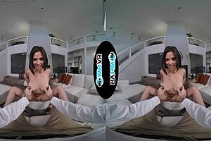 WetVR call girl Scarlet Alexis gets fucked hard, bent over in POV, blowjob, creampie in first VR porn.