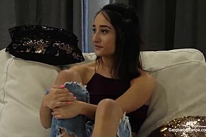 tiny spinner gets banged by big cocks in a wild gangbang, swallowing cum at the gloryhole.