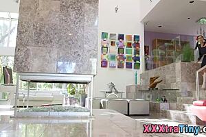 Lil teen asian takes big cock!