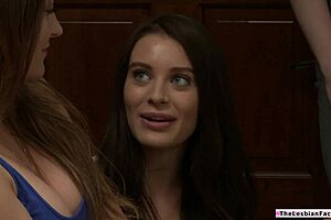 Blonde Lesbian Fingering Her Best Friend's Stepsister in Lingerie