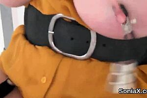 unfaithful english mature lady sonia shows off her massive tits!