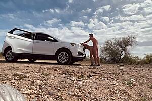 Pulled over in the desert and just went at it with wild sex!