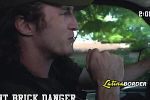 Rough blowjob from latina babe in uniform with ass and cock action