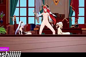 Genshin Impact Mmd Everglow Adios Nilou Ayaka Barbara Dance