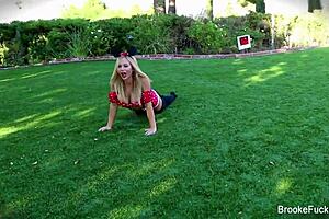 Blonde Babe Brooke Brand Engages in Lesbian Oral Sex with Pussy Play