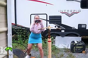 Karen tied up and humiliated with deepthroat and double cock stuffing