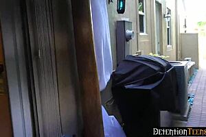 Tiny Detention Teen 18+ Tries Sneaking Out But Gets Caught