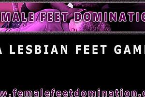 a lesbian feet game with pantyhose fingering