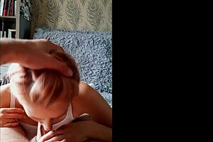 Beautiful Russian milf sucked her neighbor's big cock and swallowed every drop in homemade blowjob. 🍆💦