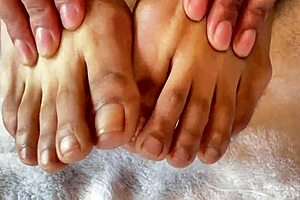 clear nails fetish with asian toes