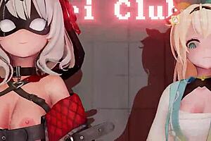 Skmt conqueror futa dances with her massive monster cock.