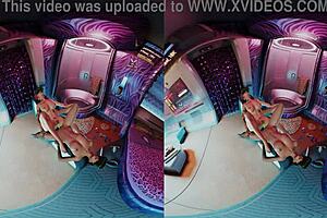 Watch judy and panam scissoring with glowing dildo