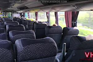 mijando no banheiro do ônibus, victor hugo sneaks a quickie with a stranger. later, they share a steamy handjob in the back seat.