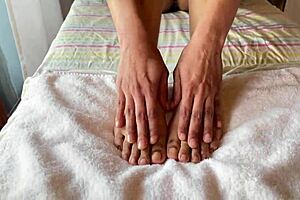 clear nails fetish with asian toes